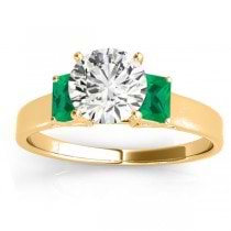 Trio Emerald Cut Trio Emerald Engagement Ring 18k Yellow Gold (0.30ct)