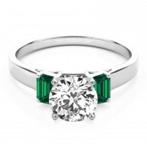 Trio Emerald Cut Trio Emerald Engagement Ring Platinum (0.30ct)