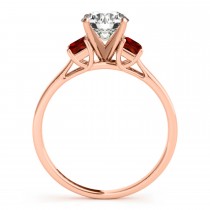 Trio Emerald Cut Garnet Engagement Ring 14k Rose Gold (0.30ct)