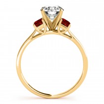 Trio Emerald Cut Garnet Engagement Ring 14k Yellow Gold (0.30ct)