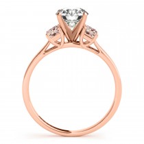 Trio Emerald Cut Morganite Engagement Ring 18k Rose Gold (0.30ct)