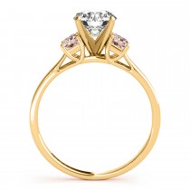 Trio Emerald Cut Morganite Engagement Ring 18k Yellow Gold (0.30ct)