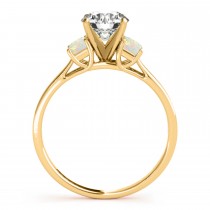 Trio Emerald Cut Opal Engagement Ring 18k Yellow Gold (0.30ct)
