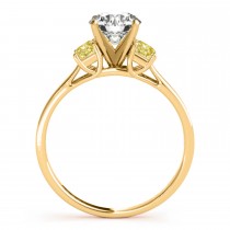 Trio Emerald Cut Yellow Diamond Engagement Ring 14k Yellow Gold (0.30ct)