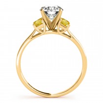 Trio Emerald Cut Yellow Sapphire Engagement Ring 18k Yellow Gold (0.30ct)