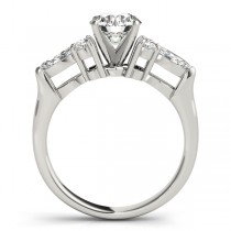 Diamond Marquise Accented Engagement Ring 14k White Gold 0.66ct