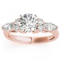 Diamond Marquise Accented Engagement Ring 18k Rose Gold 0.66ct