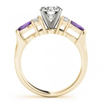 Amethyst Marquise Accented Engagement Ring 14k Yellow Gold .66ct