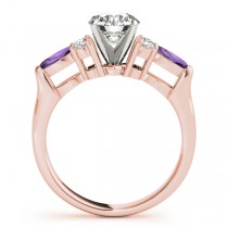 Amethyst Marquise Accented Engagement Ring 18k Rose Gold .66ct