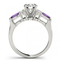 Amethyst Marquise Accented Engagement Ring 18k White Gold .66ct