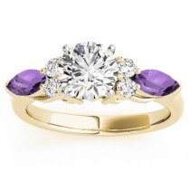 Amethyst Marquise Accented Engagement Ring 18k Yellow Gold .66ct