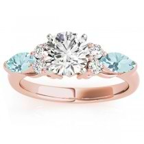 Aquamarine Marquise Accented Engagement Ring 14k Rose Gold .66ct