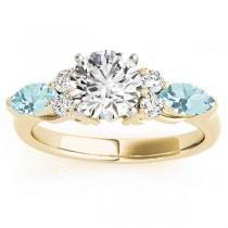 Aquamarine Marquise Accented Engagement Ring 18k Yellow Gold .66ct