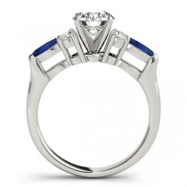 Blue Sapphire Marquise Accented Engagement Ring Palladium .66ct