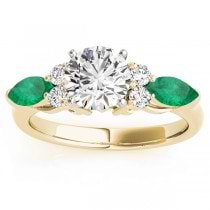 Emerald Marquise Accented Engagement Ring 14k Yellow Gold .66ct