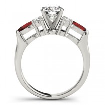 Garnet Marquise Accented Engagement Ring 14k White Gold .66ct