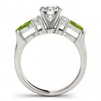 Peridot Marquise Accented Engagement Ring 14k White Gold .66ct