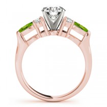 Peridot Marquise Accented Engagement Ring 18k Rose Gold .66ct