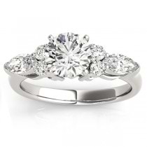 Diamond Marquise Accented Engagement Ring Palladium 0.66ct