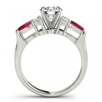 Ruby Marquise Accented Engagement Ring 14k White Gold .66ct