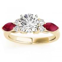 Ruby Marquise Accented Engagement Ring 14k Yellow Gold .66ct