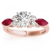 Ruby Marquise Accented Engagement Ring 18k Rose Gold .66ct