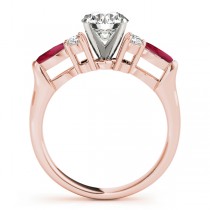 Ruby Marquise Accented Engagement Ring 18k Rose Gold .66ct