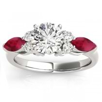 Ruby Marquise Accented Engagement Ring Palladium .66ct