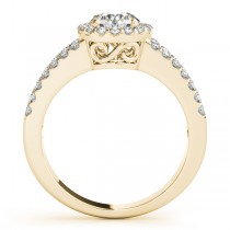 Split Shank Halo Diamond Engagement Ring Setting 14k Yellow Gold .60ct