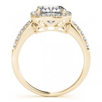 Cushion Cut Diamond Halo Engagement Ring 18k Yellow Gold (1.00ct)