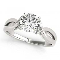 Solitaire Bypass Diamond Engagement Ring 18k White Gold (1.25ct)