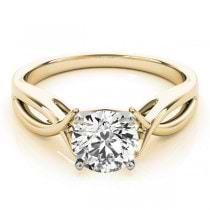 Solitaire Bypass Twisted Engagement Ring Setting 14k Yellow Gold
