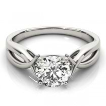 Solitaire Bypass Twisted Engagement Ring Setting 18k White Gold