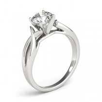 Solitaire Bypass Twisted Engagement Ring Setting 18k White Gold