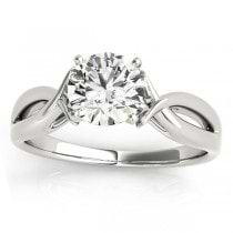 Solitaire Bypass Twisted Engagement Ring Setting Palladium
