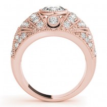 Diamond Antique Style Edwardian Engagement Ring 14K Rose Gold (0.71ct)