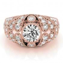 Diamond Antique Style Edwardian Engagement Ring 14K Rose Gold (0.71ct)