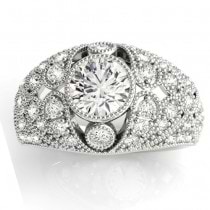 Diamond Antique Style Edwardian Engagement Ring 18K White Gold (0.71ct)