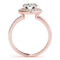 Diamond Halo Engagement Ring Setting 14K Rose Gold (0.29ct)