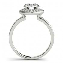 Diamond Halo Engagement Ring Setting 14K White Gold (0.29ct)