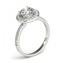 Diamond Halo Engagement Ring Setting 14K White Gold (0.29ct)