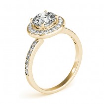 Diamond Halo Engagement Ring Setting 14K Yellow Gold (0.29ct)
