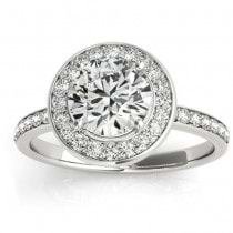 Diamond Halo Engagement Ring Setting Platinum (0.29ct)