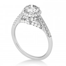 Lab Grown Diamond Hidden Halo Engagement Ring 14k White Gold (0.38ct)