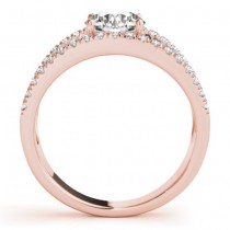 Round Diamond Split Shank Engagement Ring 14K Rose Gold (0.69ct)