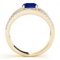Blue Sapphire Split Shank Engagement Ring 14K Yellow Gold (0.84ct)