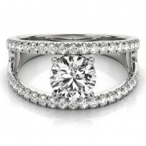 Round Diamond Split Shank Engagement Ring Platinum (0.69ct)