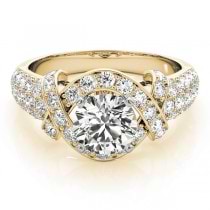 Diamond Twisted Engagement Ring Setting 14k Yellow Gold (0.58ct)
