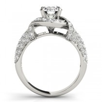 Diamond Twisted Engagement Ring Setting 18k White Gold (0.58ct)
