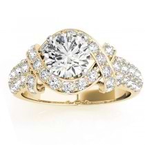 Diamond Twisted Engagement Ring Setting 18k Yellow Gold (0.58ct)